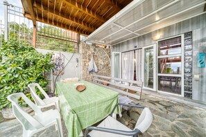 Apartment, 1 Bedroom, Balcony, City View | Outdoor dining - Magical View Studios Asproneri, Kamena Vourla (Kamena Vourla)