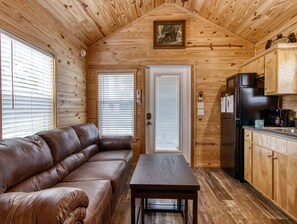 Living area - Bears Den Tiny Home located in Cove Mountain RV Resort with big views! (Sevierville)