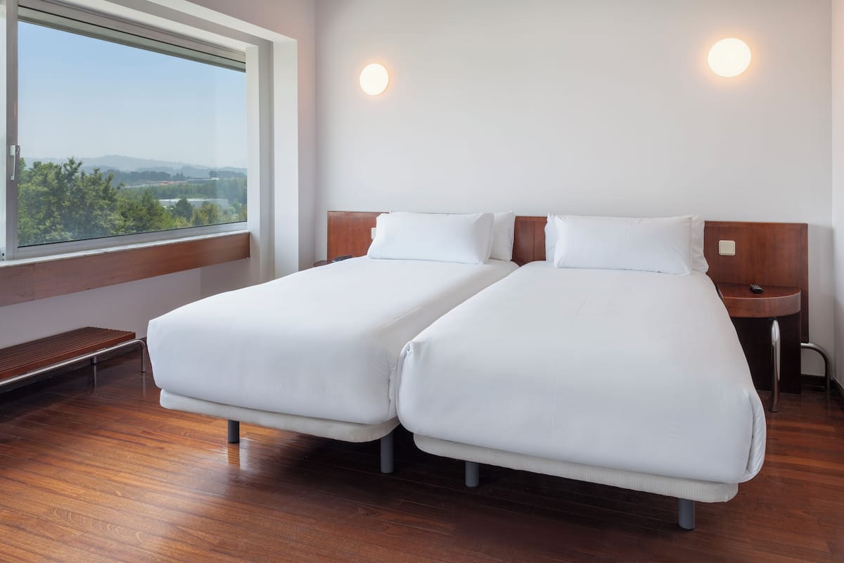 1 bedroom, desk, laptop workspace, blackout curtains