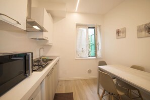 Fridge, microwave, stovetop, dishwasher