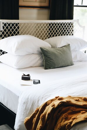 Premium bedding, down comforters, memory foam beds, blackout drapes