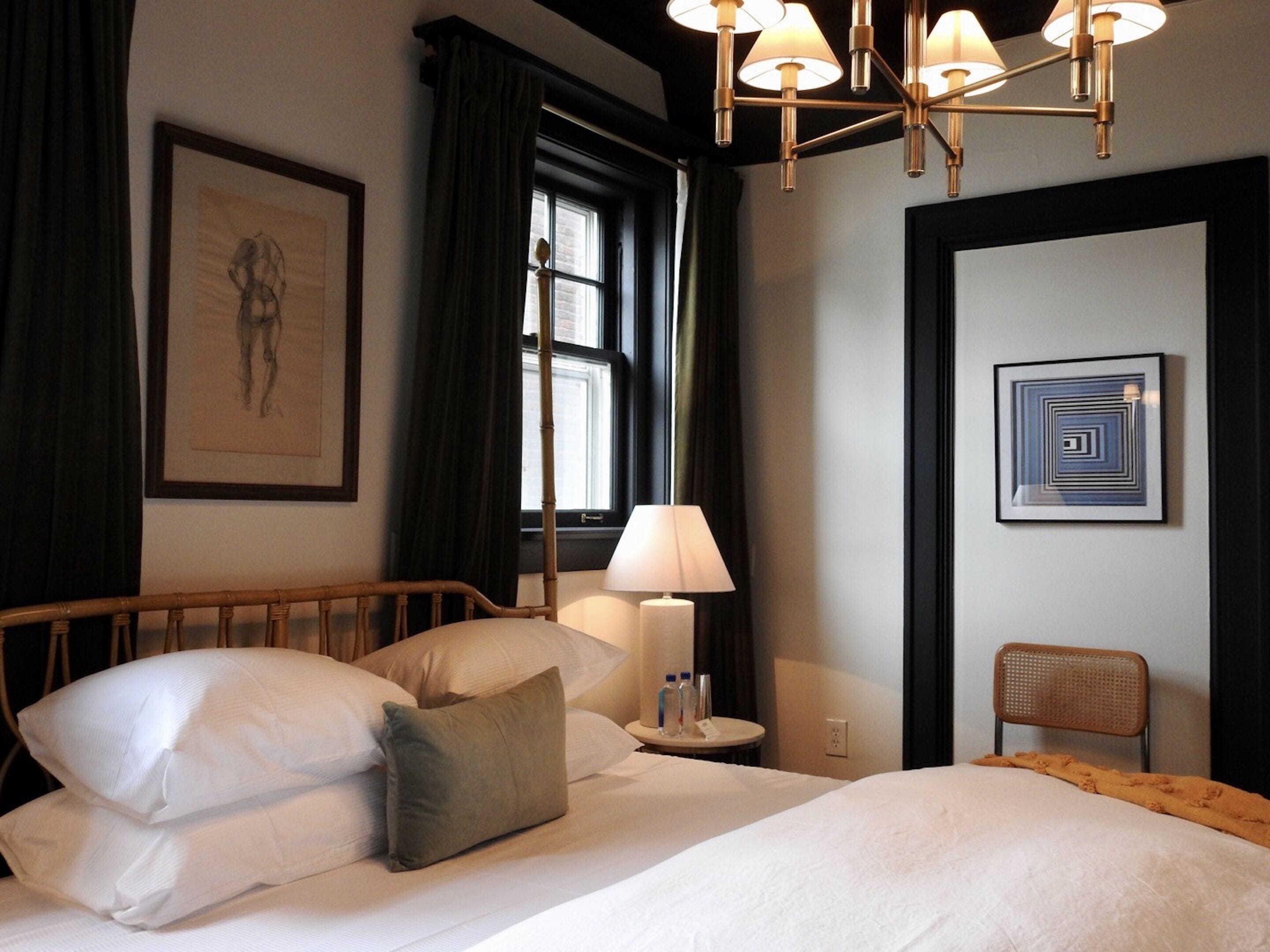 premium bedding, down duvets, memory-foam beds, blackout curtains