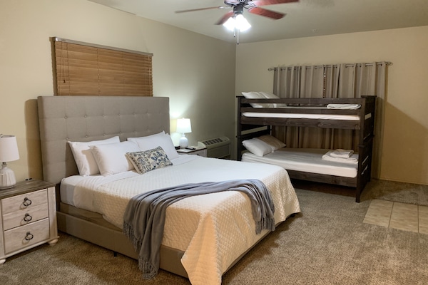 Huge 3rd bedroom with comfy king bed and full size bunks that can sleep 4 kids.