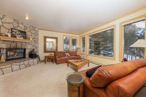 Fernseher, Kamin, DVD-Player