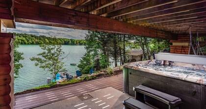 Gorgeous view of Long Lake, Lakefrontcabin hottub fireplace kayaks paddleboards