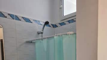 Shower, hair dryer, toilet paper