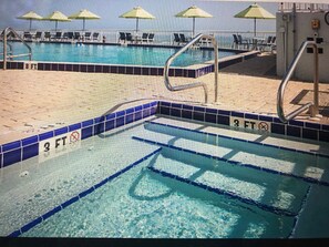 Outdoor pool, a heated pool - Oceanfront Resort Villa at Daytona Seabreeze (Daytona Beach)