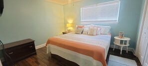 2 bedrooms, in-room safe, iron/ironing board, travel cot