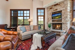 TV, fireplace, offices