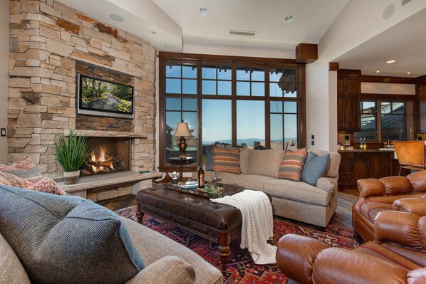 TV, fireplace - Abode at Arrowleaf Overlook | Elevate Your Vacation w/ Lux Mtn. Amenities, DV Access + Shuttle (Park City)