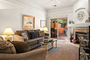 TV, fireplace, DVD player