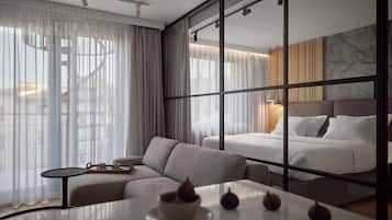 Apartemen Superior, 1 kamar tidur, teras | Area keluarga | TV layar datar