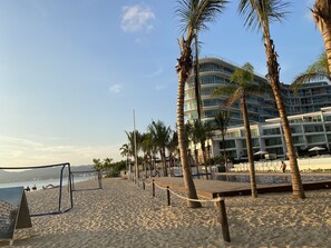 Am Strand, Liegestühle, Strandtücher