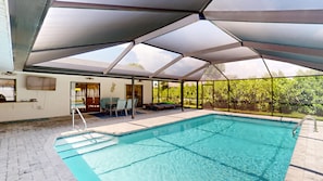 Outdoor pool, a heated pool - Cypress House Private SALTWATER pool. Great location, 7 miles to the beach! (Fort Myers)