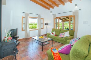 TV, fireplace, table tennis - Borges, Finca 5StarsHome Mallorca (Alcúdia)