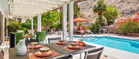 Outdoor pool, a heated pool