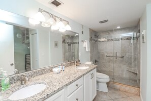 Bathtub, hair dryer, towels