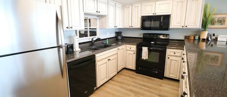 Kühlschrank, Mikrowelle, Ofen, Herdplatte