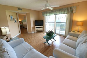 TV, DVD player, books, printers