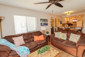 TV, DVD player, books