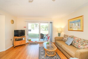 TV, DVD player, books