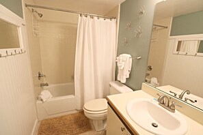 Bathtub, hair dryer, soap