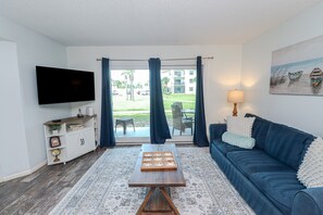 TV, DVD player, books, printers