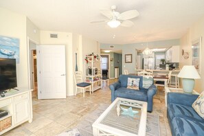 TV, DVD player, books