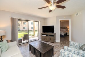 TV, DVD player, books