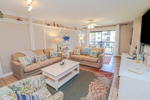 TV, DVD player, books, printers