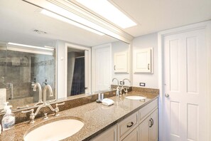 Bathtub, hair dryer, towels