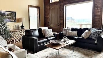 Smart TV, fireplace, foosball, table tennis