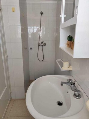 Shower, hair dryer, bidet, soap