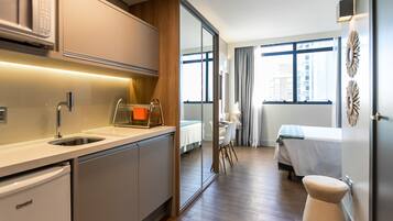 Studio | Private kitchen | Mini-fridge, microwave