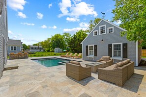 A heated pool - Dennis Dreams: 037-D  Heated Pool, Walk to Mayflower Beach, Sleeps 10 w/Guest House in Dennis (Dennis)