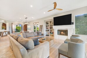 Smart TV, table football, ping pong, books