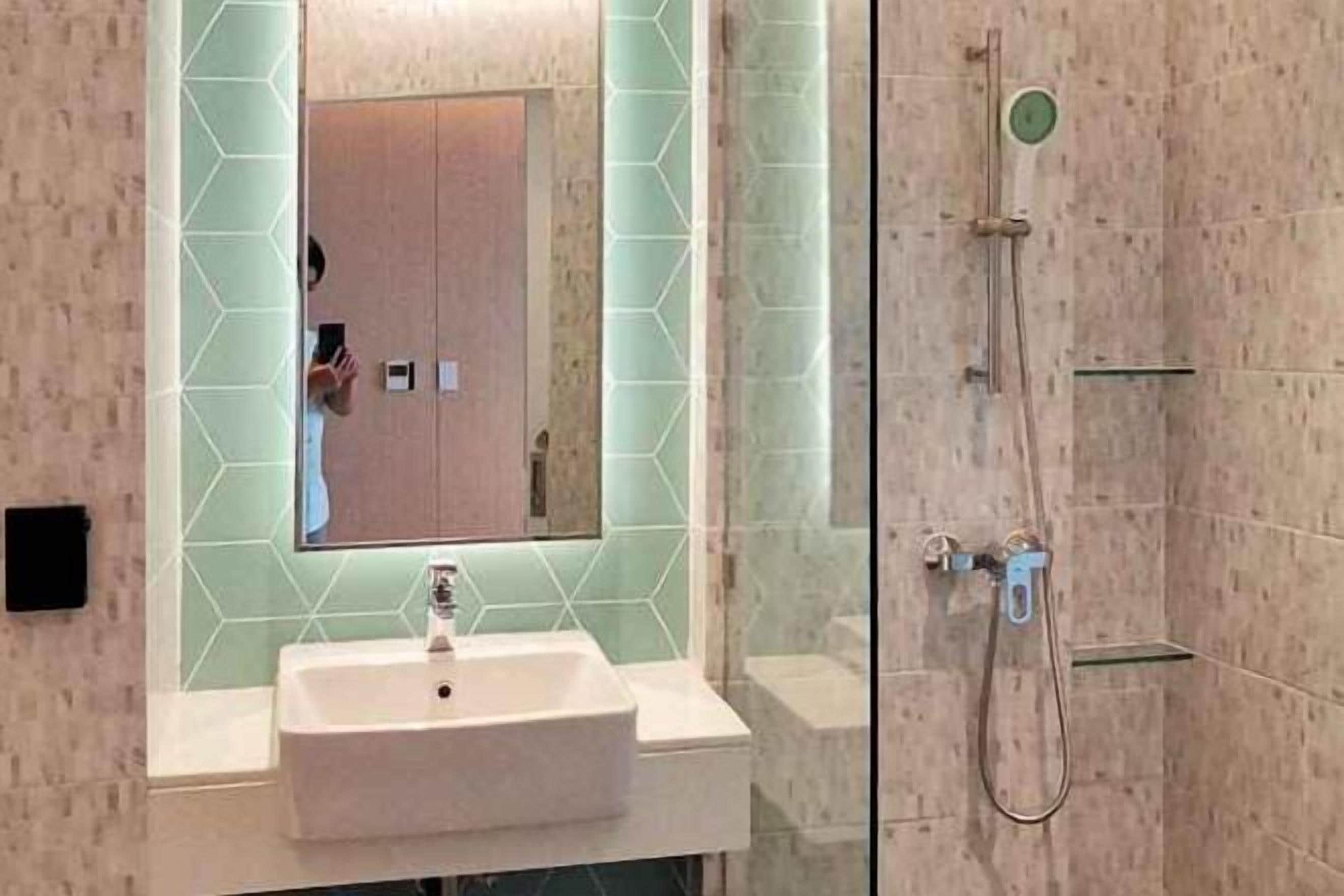 Bathroom | Shower, hair dryer, soap, shampoo