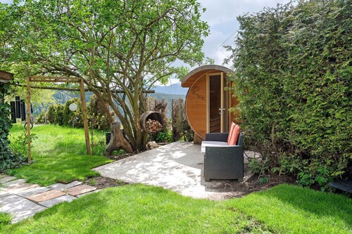 Appartement Huanzhof Schwarzhorn avec vue sur la montagne, jardin et terrasse