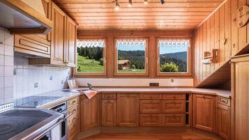 Kühlschrank, Ofen, Herdplatte, Wasserkocher mit Kaffee-/Teezubehör