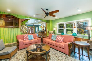 TV connectée, lecteur de DVD, livres, vidéothèque