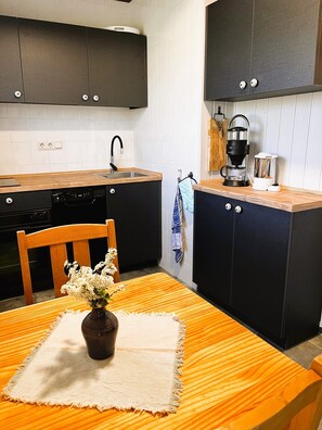 Fridge, microwave, oven, dishwasher - Vacation apartment 1 - Ferienhof Rätzsee (Wustrow)