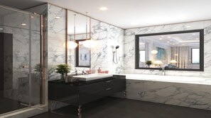 Combined shower/bathtub, hydromassage showerhead, free toiletries - Grand View Palace Ha Long Hotel (Ha Long)