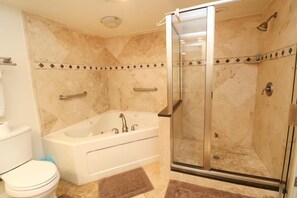 Bathtub, hair dryer, towels