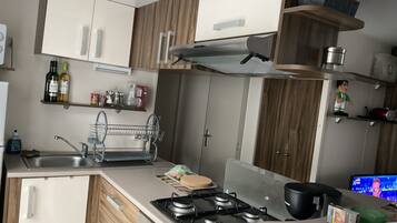 Kühlschrank, Mikrowelle, Ofen, Herdplatte