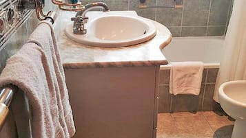 Apartment | Bathroom | Shower, hair dryer, bidet, towels