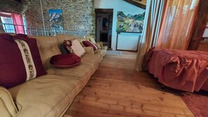 TV, fireplace, table football, ping pong