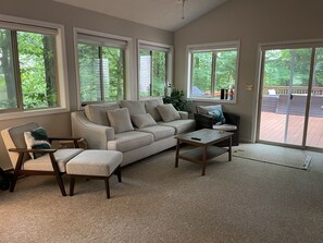 Smart TV, fireplace, foosball, offices