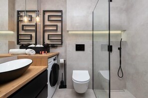 Regadera, secadora de cabello, shampoo 