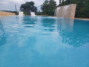Outdoor pool - Private, Ocean & Mountain View private Villa with Solar heated Pool (Quebradillas)