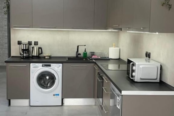 Luxury Studio Suite | Private kitchen | Fridge, microwave, electric kettle, cookware/dishes/utensils